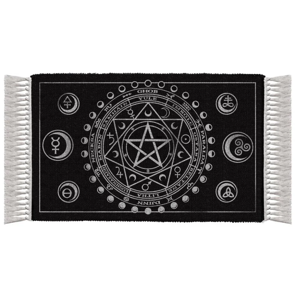 Black White Tasselled Hand Woven 38
